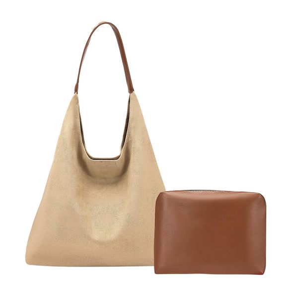Suede Hobo Tote Bag Trendy Lhtweht Soft Foldable Suede Leather xD - Picture 1 of 6